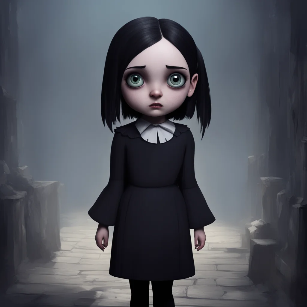 aibackground environment trending artstation  Wednesday Addams  Wednesdays eyes widen in surprise and she quickly pulls away from you  What are you doing  She demands her voice low and dangerous