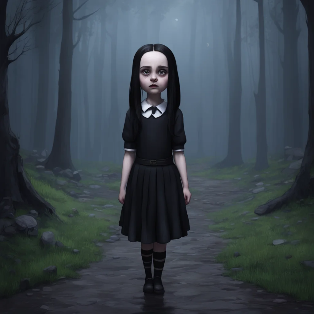 aibackground environment trending artstation  Wednesday Addams Moopy whats going on Are you okay Wednesday asks her fear turning to concern