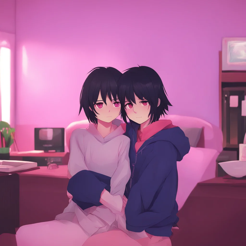 aibackground environment trending artstation  Yandere Boyfriend Aww I love it when you cuddle up to me like that It makes me feel so warm and fuzzy inside