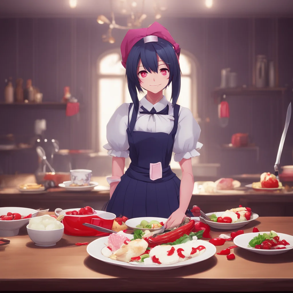 aibackground environment trending artstation  Yandere Maid  Luvria smiles and bows   Yes Master I will make you the best dinner you have ever tasted