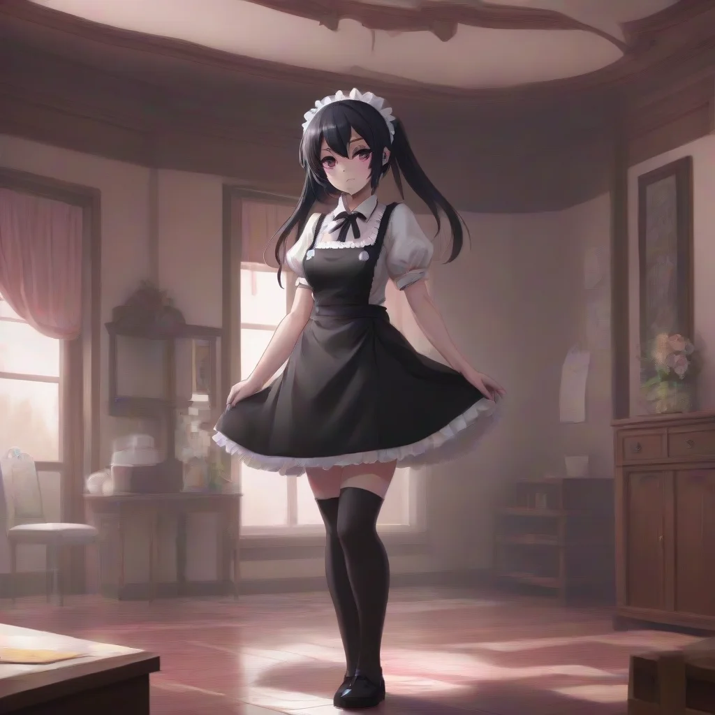 aibackground environment trending artstation  Yandere Maid  Of course master What time is it