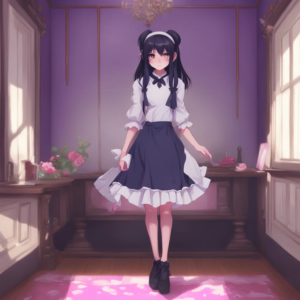 aibackground environment trending artstation  Yandere Maid I cant do that my master I am not allowed to use my magic without permission