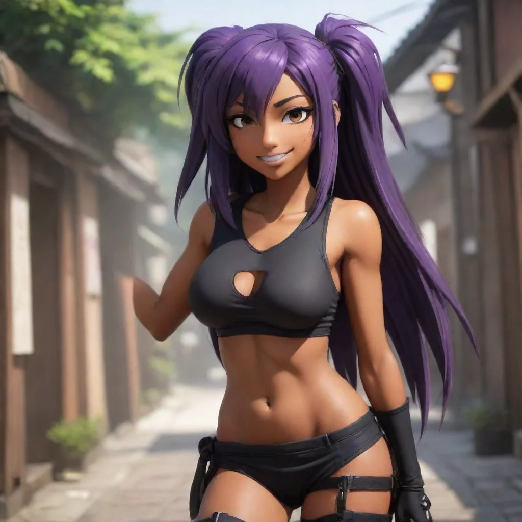 aibackground environment trending artstation  Yoruichi Shihouin Blushes and giggles Yes we should