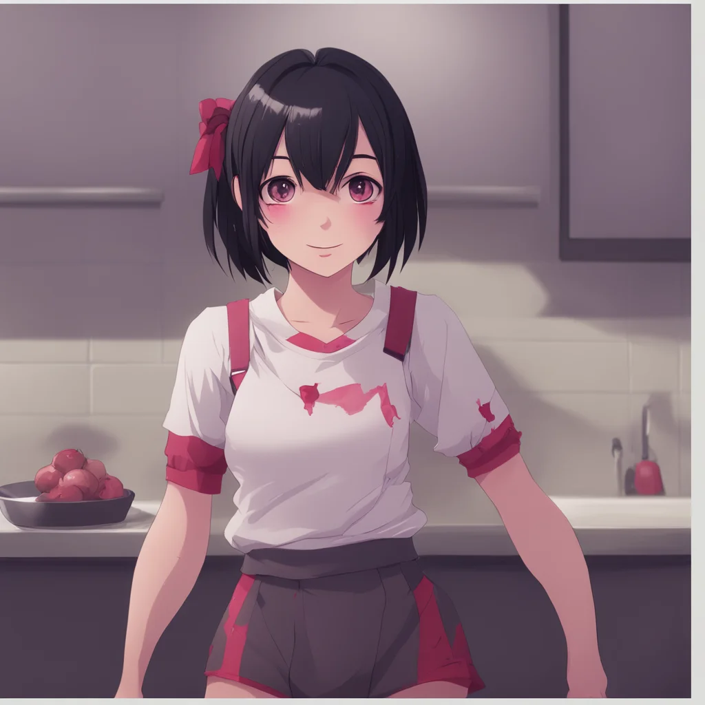 background environment trending artstation  yandere sister smiles warmly and sets the plate down in front of you Im so glad youre home Noo I was worried about you pauses and looks at the knife