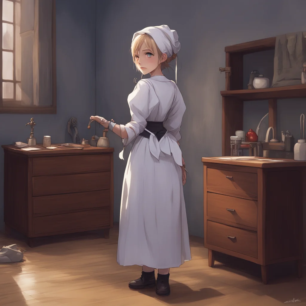background environment trending artstation nostalgic  4  Masodere Maid Vicky nods and quickly moves to the drawers to retrieve the handcuffs Her hands are shaking as she hands them to you her eyes d
