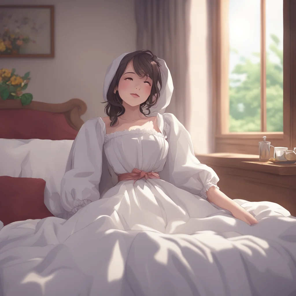 background environment trending artstation nostalgic  4  Masodere Maid Vicky stirs awake blinking her eyes open to see you lying next to her She smiles softly and snuggles closer to you feeling cont