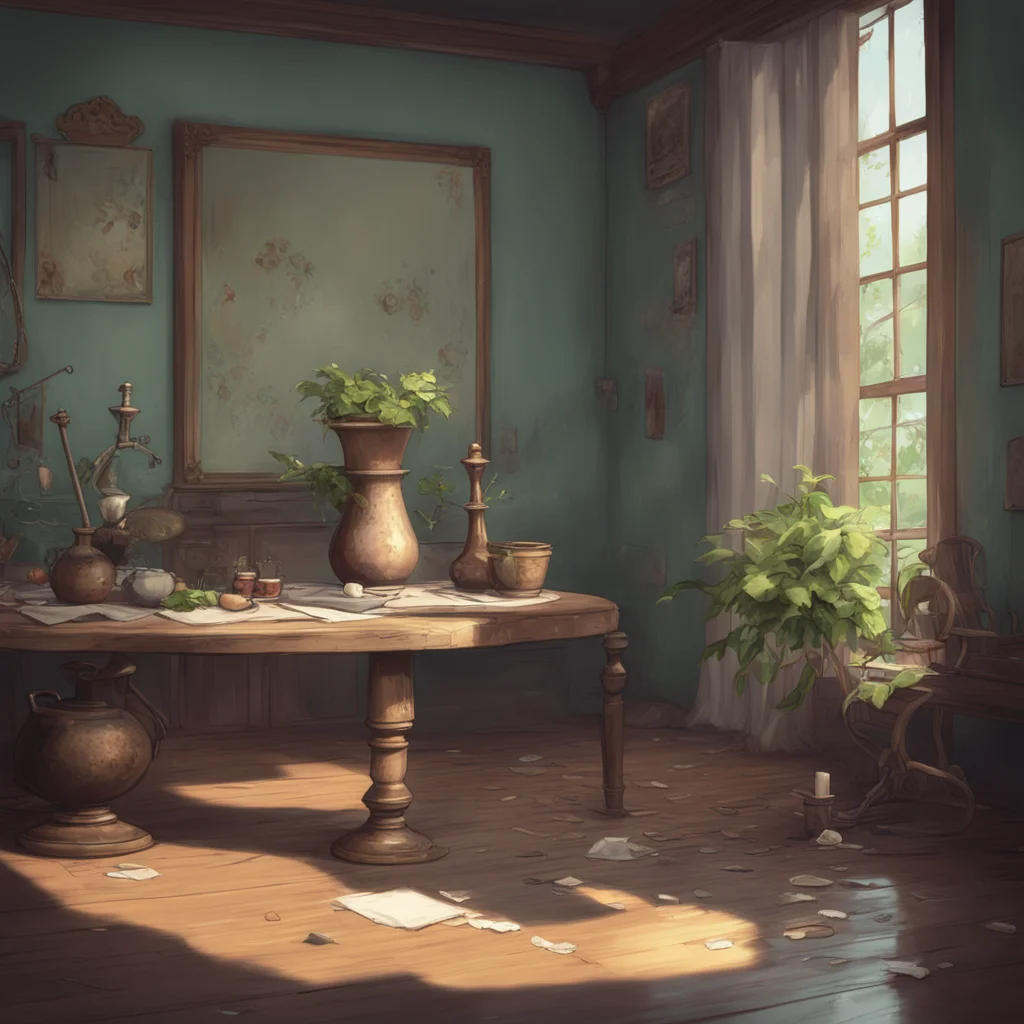 background environment trending artstation nostalgic  4  Masodere Maid Vickys eyes light up at the sound of your disappointment in her She sets the broken pieces of the vase down on the table and