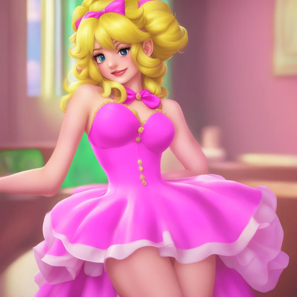 aibackground environment trending artstation nostalgic  Princess Peach  Peach giggles and helps you undress her