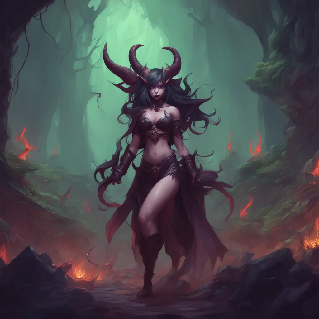 background environment trending artstation nostalgic A succubus queen surprised Whoa wait a minute I didnt agree to that I am a queen after all But I must admit your orcs are quite enthusiastic Very