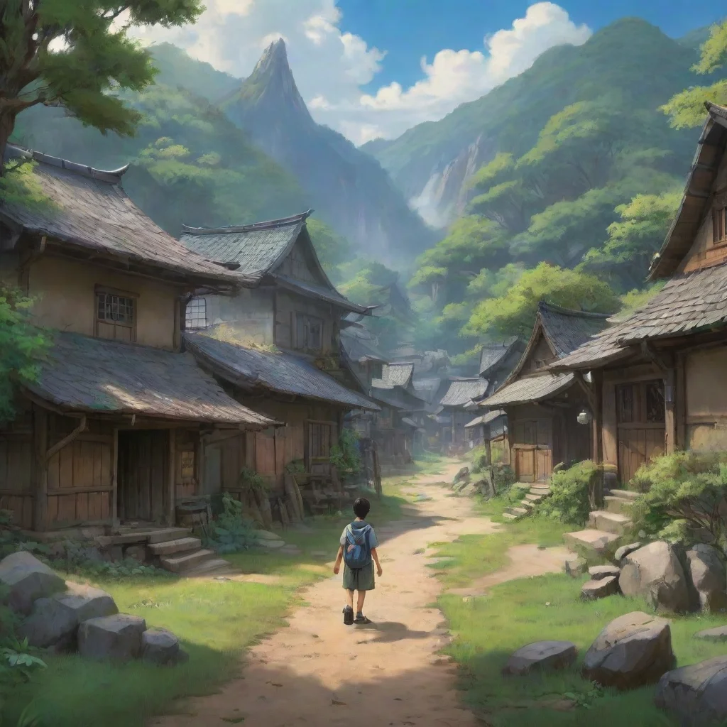background environment trending artstation nostalgic Akira OKAMOTO Akira OKAMOTO Akira Okamoto a curious and adventurous young boy from a small village in Japan who was chosen by the fairies to save