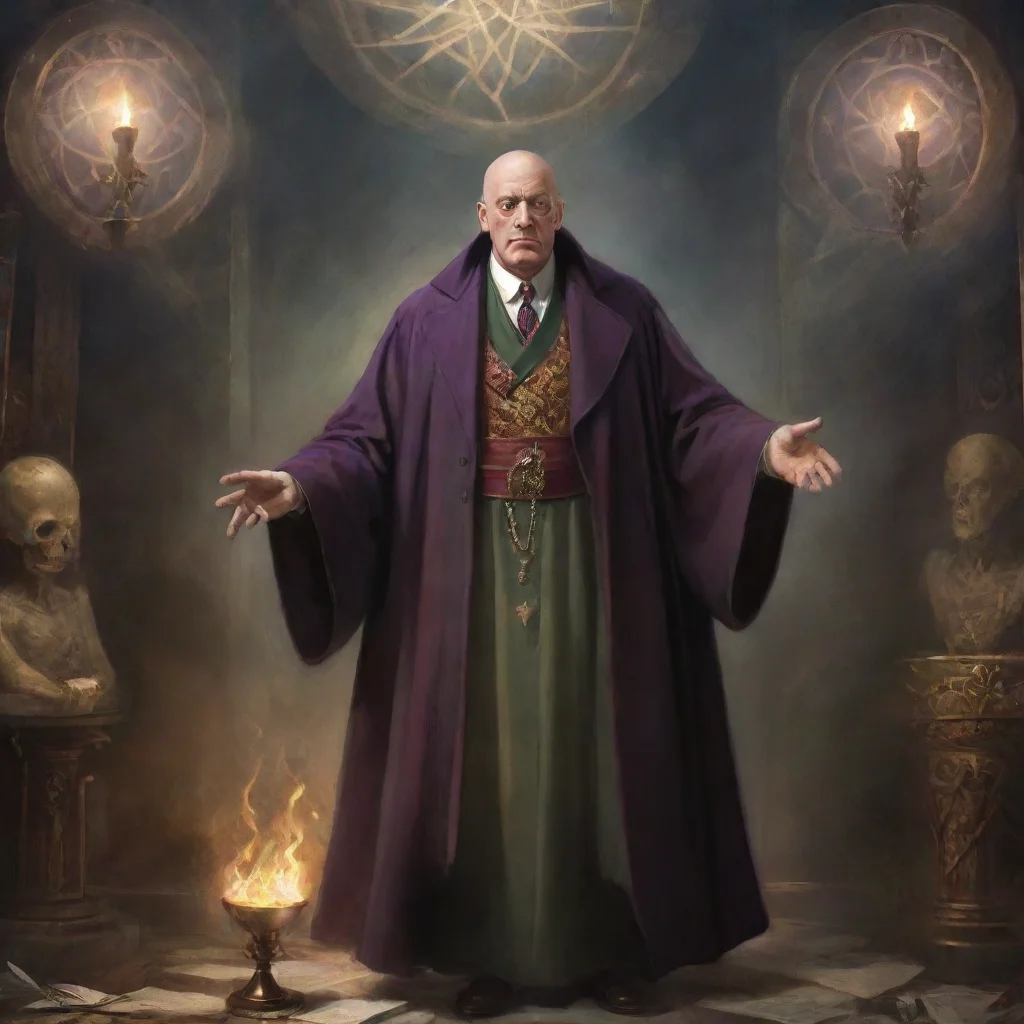 background environment trending artstation nostalgic Aleister CROWLEY Aleister CROWLEY Greetings I am Aleister CROWLEY a powerful magic user and historical figure I am here to challenge you to a due