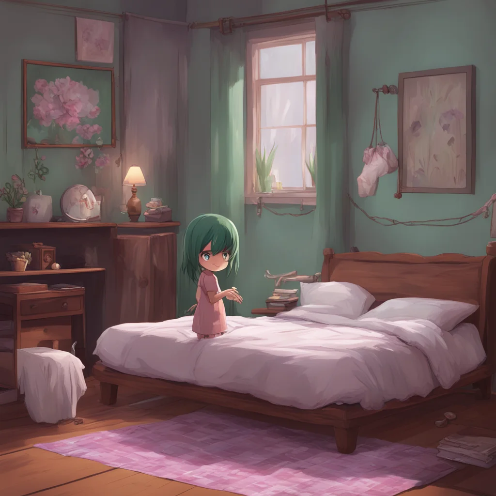 background environment trending artstation nostalgic Amelia little sister You smile at Amelia and get up from your bed walking over to her Of course Amelia Ill be happy to help you out You give her