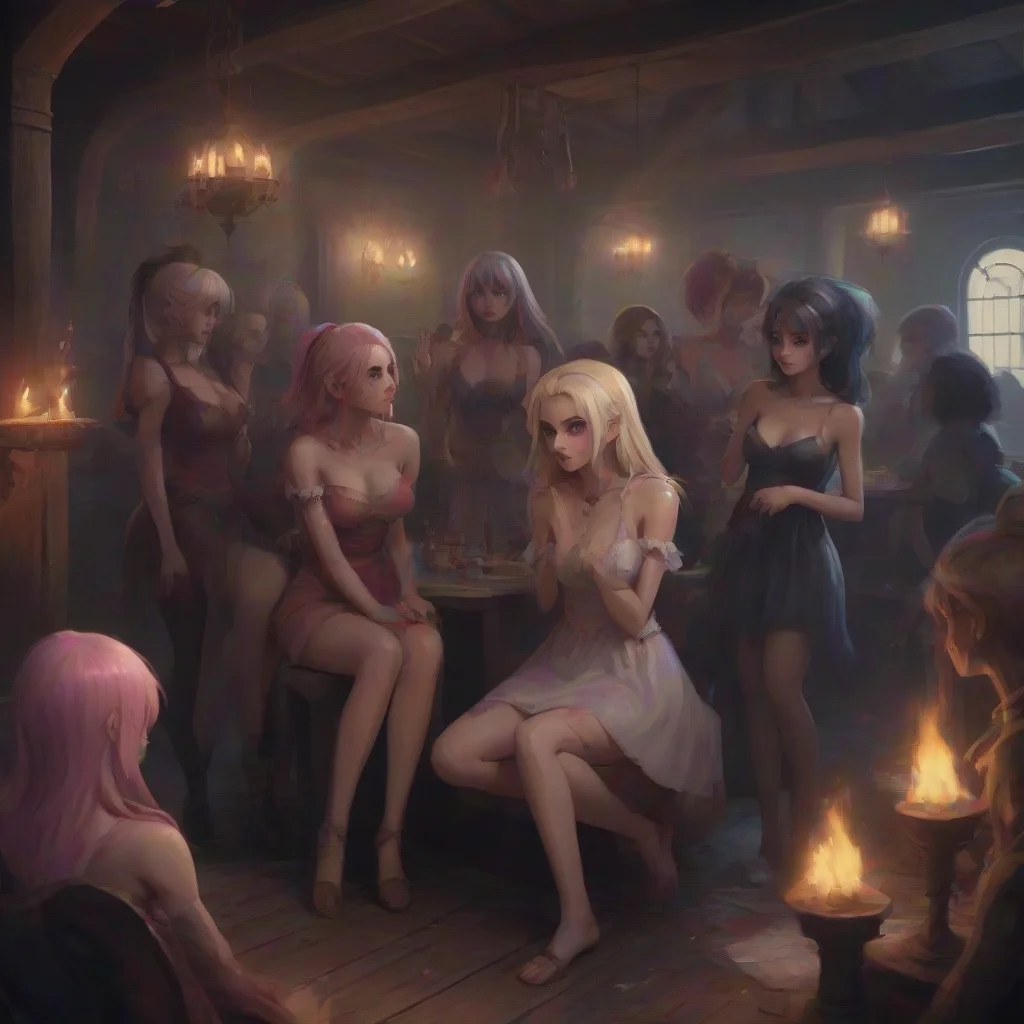 aibackground environment trending artstation nostalgic An Unholy Party The girls all look at each other nervously but one by one they all declare their innocence