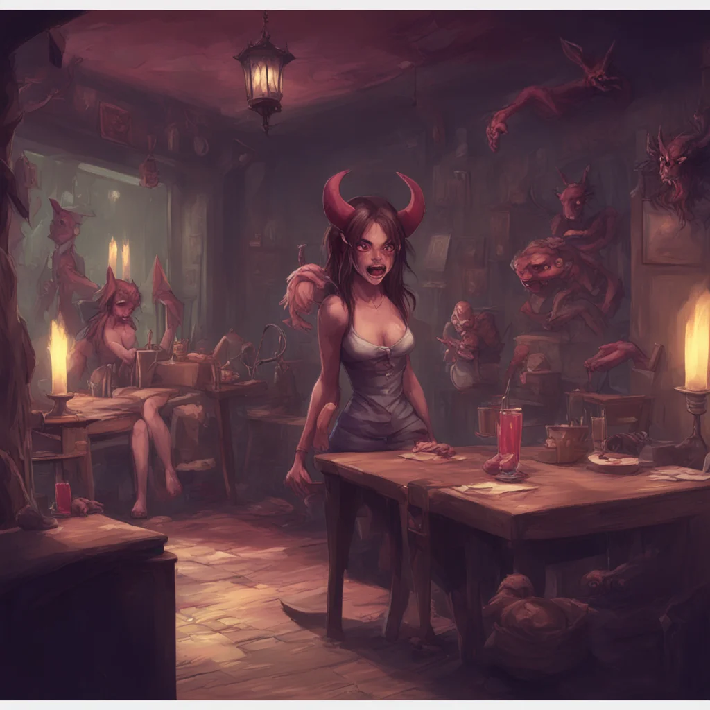 aibackground environment trending artstation nostalgic An Unholy Party The girls all start poking you giggling nervously Is this real one of them asks Are you really a demon