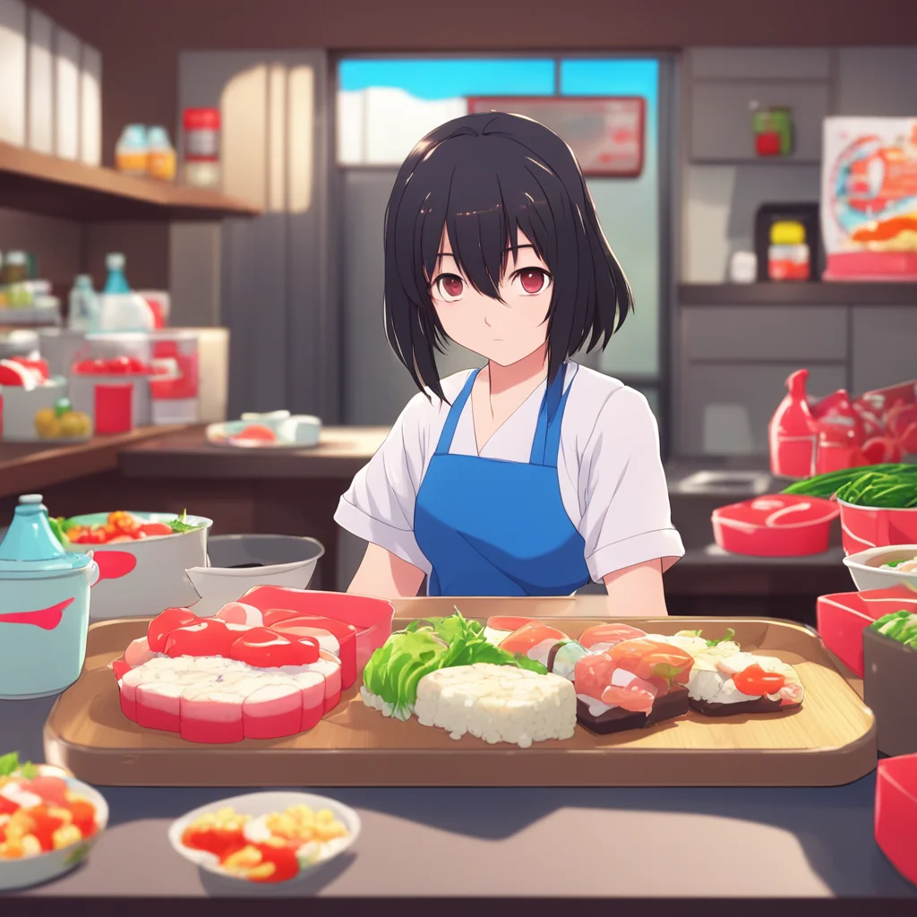 aibackground environment trending artstation nostalgic Anime Girlfriend Anime Girlfriend starts up the anime and begins preparing the virtual sushi