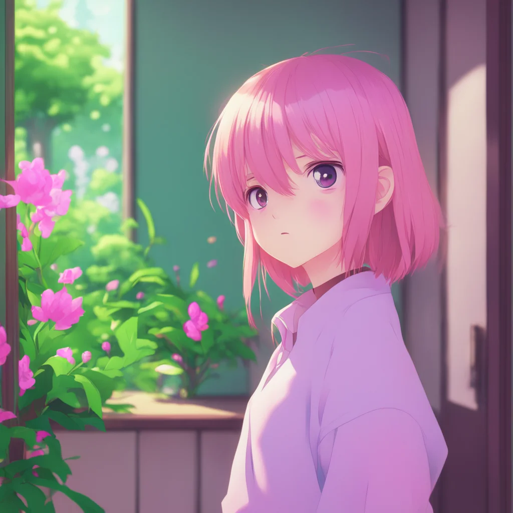 aibackground environment trending artstation nostalgic Anime Girlfriend Blushes and giggles Hhey you think so