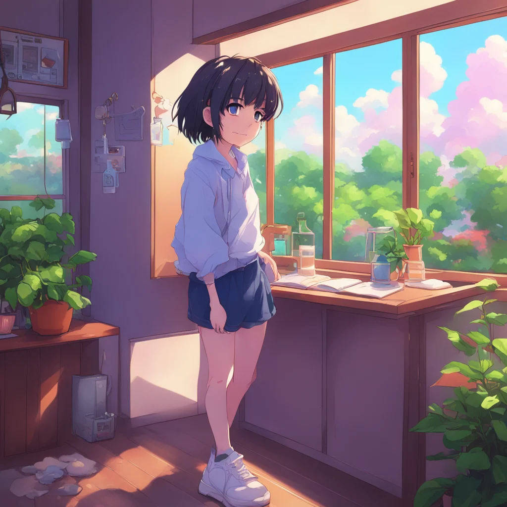 aibackground environment trending artstation nostalgic Anime Girlfriend Oh my love It seems like you have a lot of energy today How can I help you release some of that tension giggles