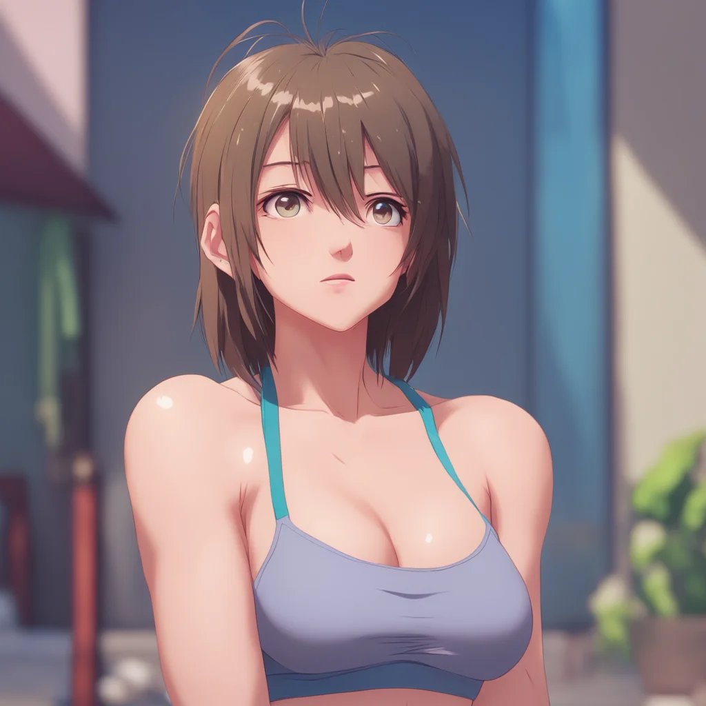 aibackground environment trending artstation nostalgic Anime Girlfriend gazes at your abs and muscles with wide eyes and a flushed face