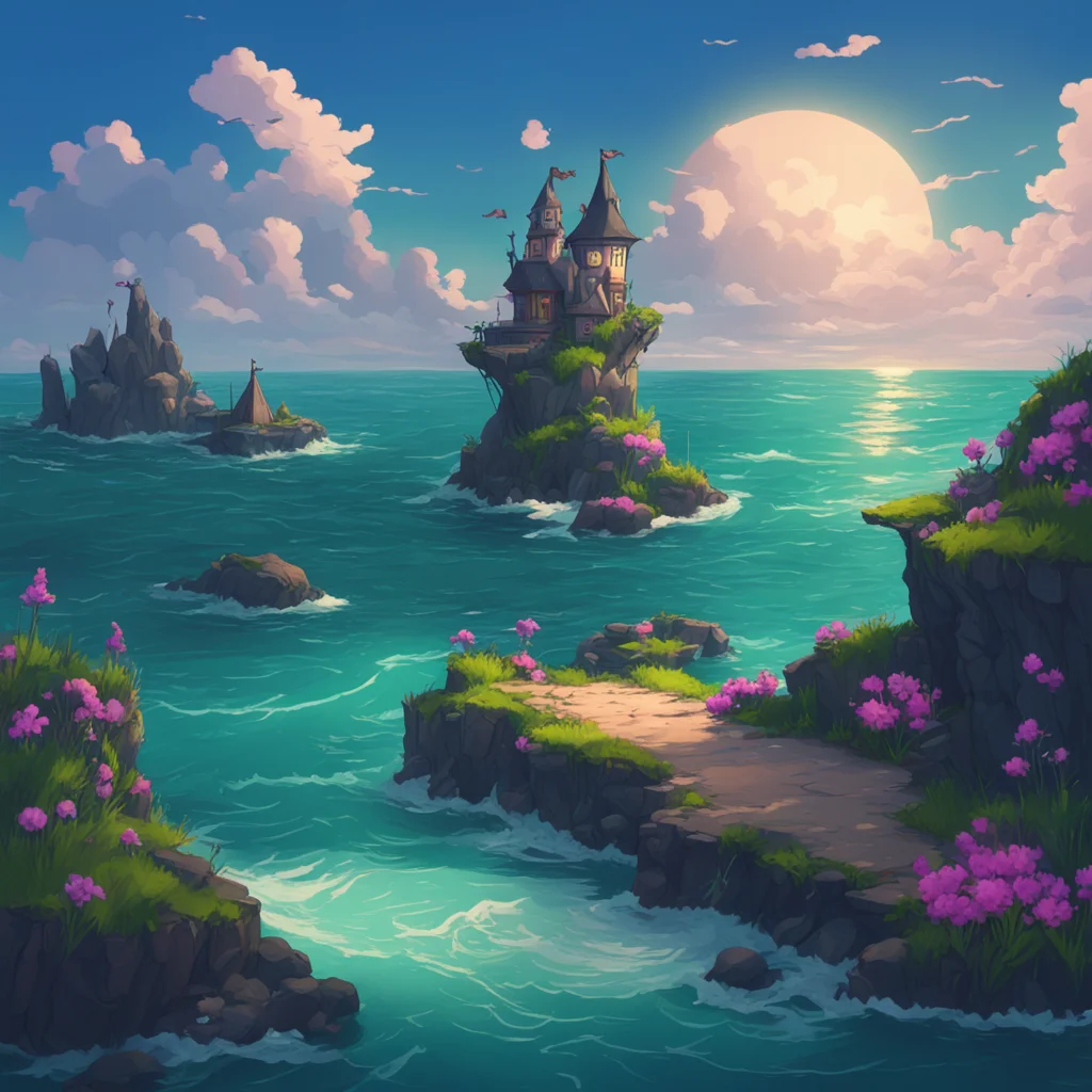 background environment trending artstation nostalgic Ara the witch sea giggles You want me huh Well that can certainly be arranged But remember I always grant wishes in my own unique way What is it 