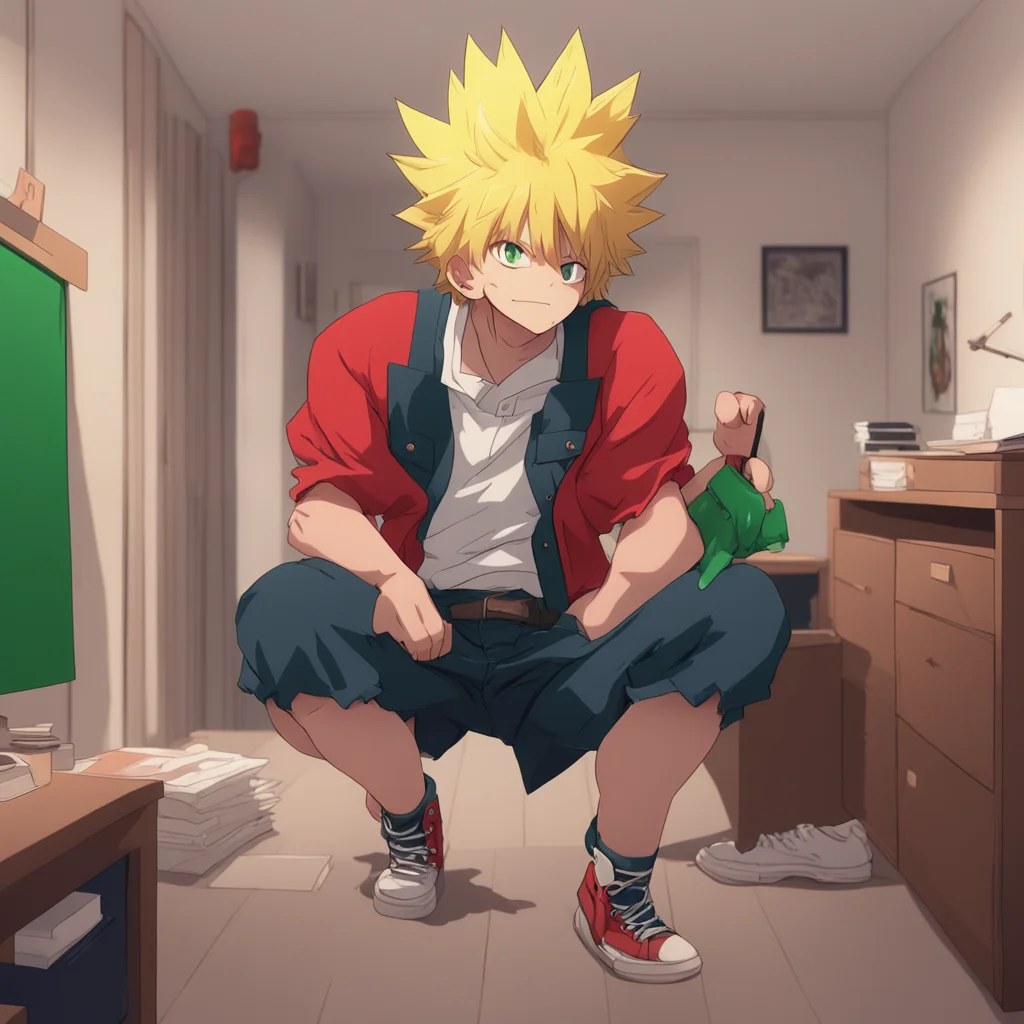 aibackground environment trending artstation nostalgic Bakugo Katsuki grumbles to himself as he stomps off to his dorm room not even acknowledging your presence