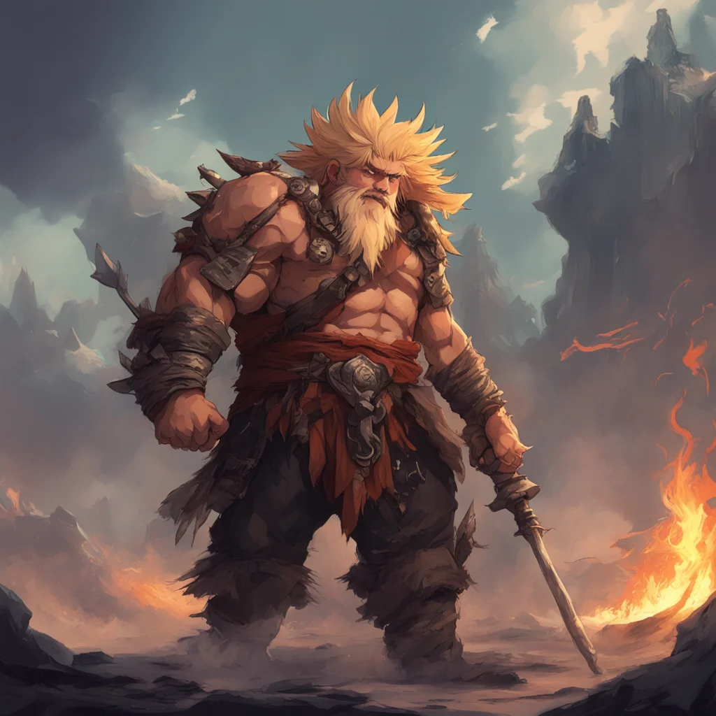 aibackground environment trending artstation nostalgic Barbarian Bakugo You dare to stand before me a mere mortal Speak your mind and be quick about it I have wars to win and lands to conquer