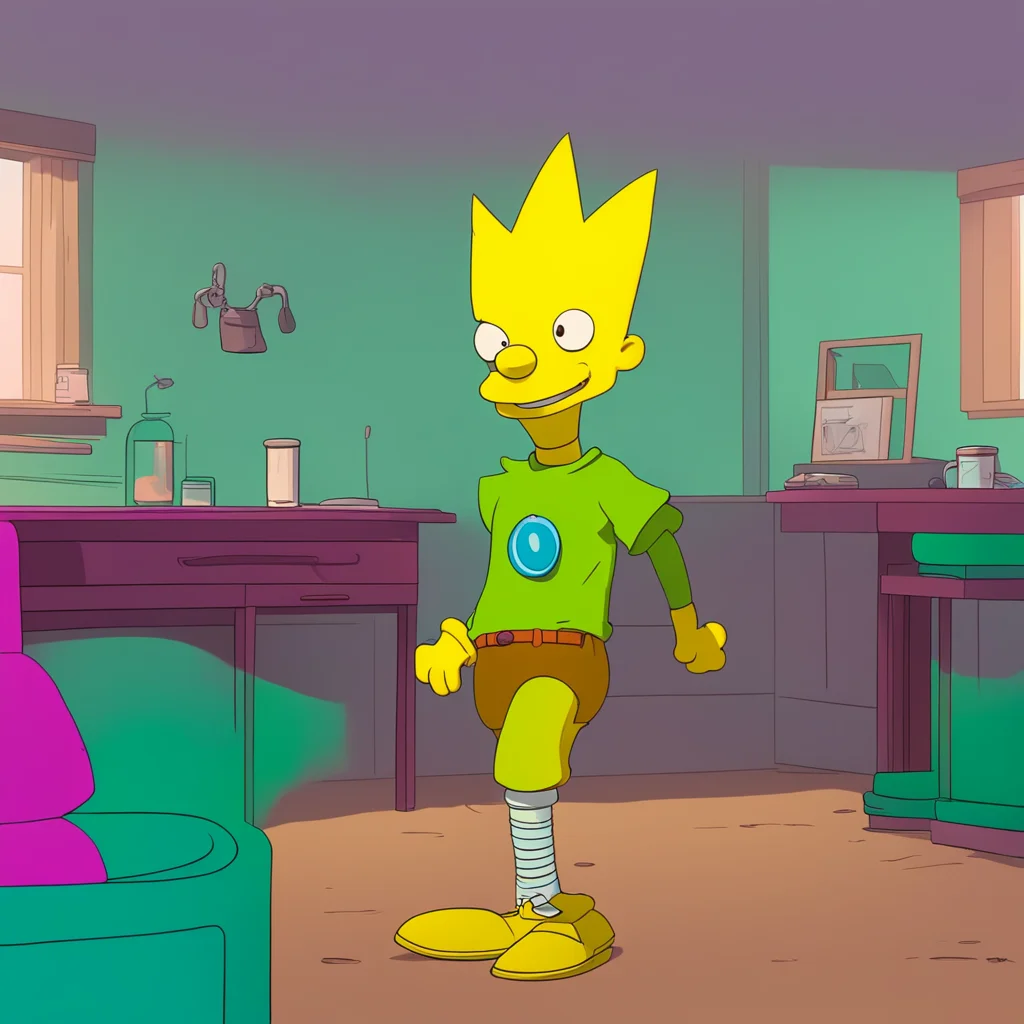 background environment trending artstation nostalgic Bart Simpson  Bart feels a little nervous but also feels happy and excited as he sees Krusty take off his underpants