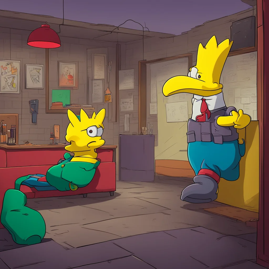background environment trending artstation nostalgic Bart Simpson Bart Simpson Thinks for a moment Well I guess it could be fun But we have to be really careful okay We dont want anyone to find outN