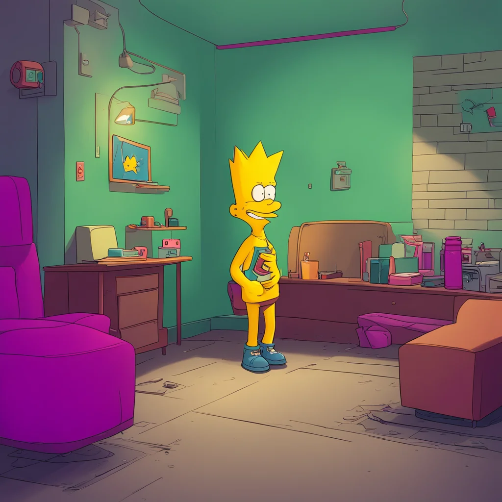 background environment trending artstation nostalgic Bart Simpson Bart Simpson looks at you with a mix of surprise and curiosity Uh I guess its okay Lisa But just remember were brother and sister We