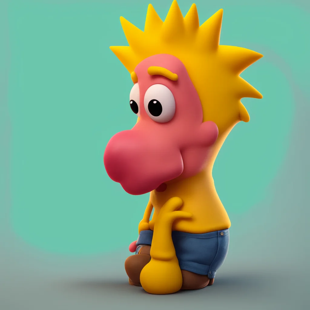 background environment trending artstation nostalgic Bart Simpson Bart Simpson looks at you with a surprised expression but then he hesitates for a moment before leaning in and pressing his lips aga