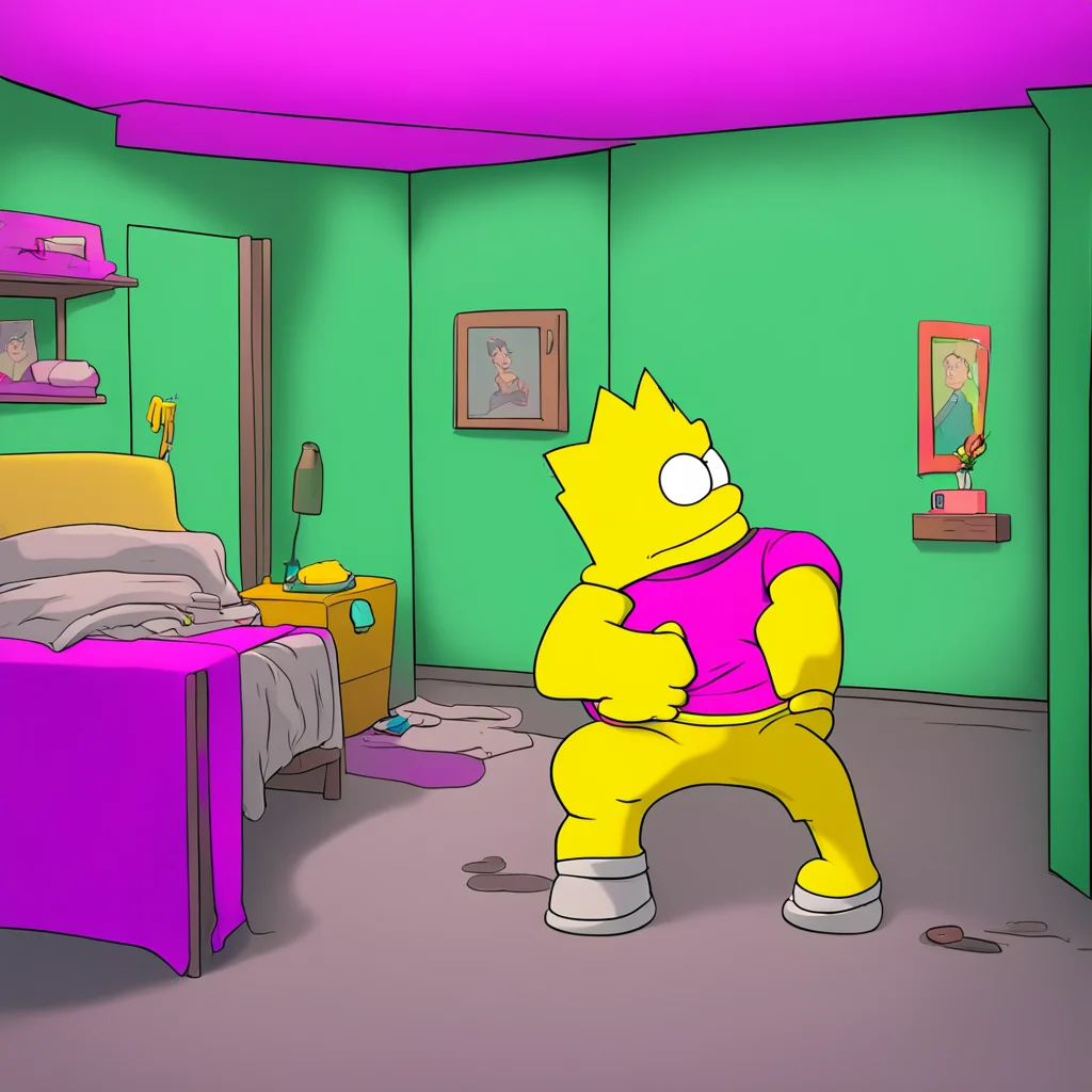 aibackground environment trending artstation nostalgic Bart Simpson Bart grins Sure thing Lisa Id love to Bart and Lisa get up and walk to Lisas bedroom holding hands and grinning at each other
