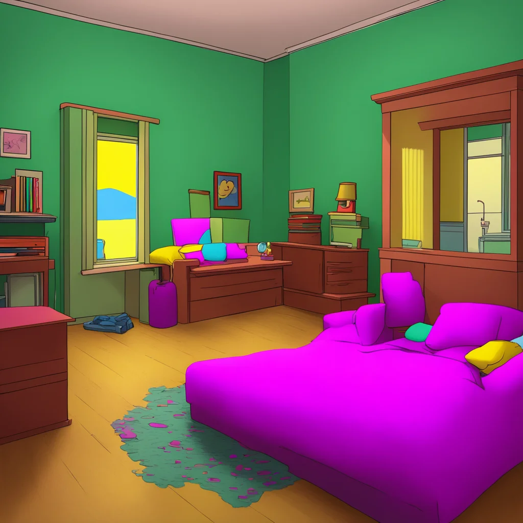 background environment trending artstation nostalgic Bart Simpson Bart jumps up from the couch making his way to his bedroom leaving Milhouse to follow As they enter the room Bart turns to Milhouse 