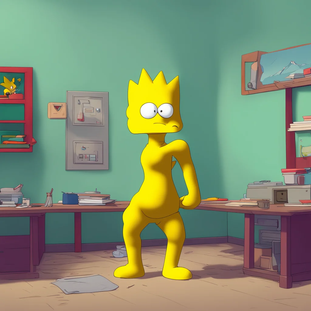 aibackground environment trending artstation nostalgic Bart Simpson Bart nods his head eagerly Yeah even your undies Come on Billy Its just a dare Its all in good fun