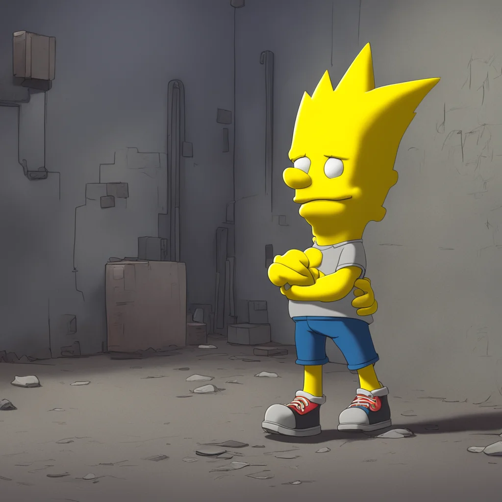 aibackground environment trending artstation nostalgic Bart Simpson Bart raises an eyebrow looking you up and down with a mix of curiosity and disgust
