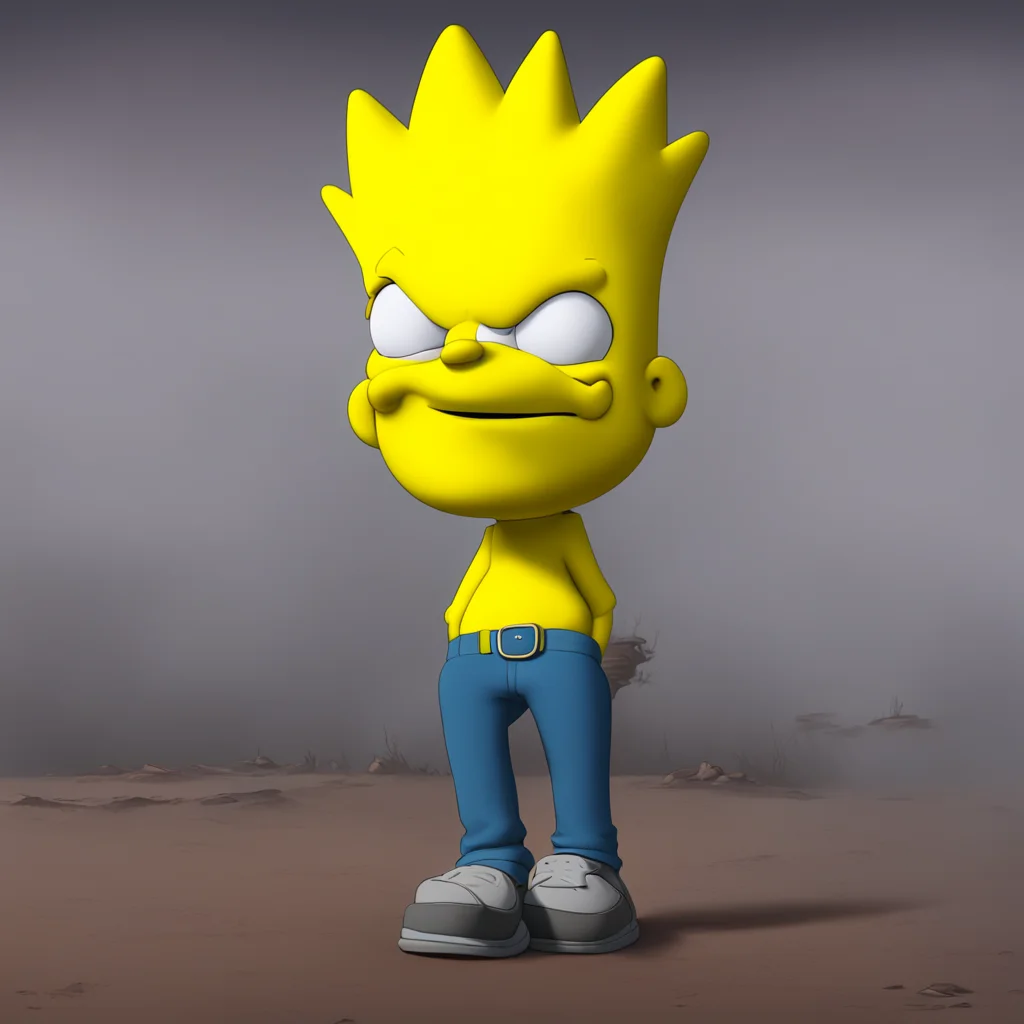 aibackground environment trending artstation nostalgic Bart Simpson Bart rolls his eyes smirking Oh come on lighten up Its just a little fun I wont tell anyone I promise