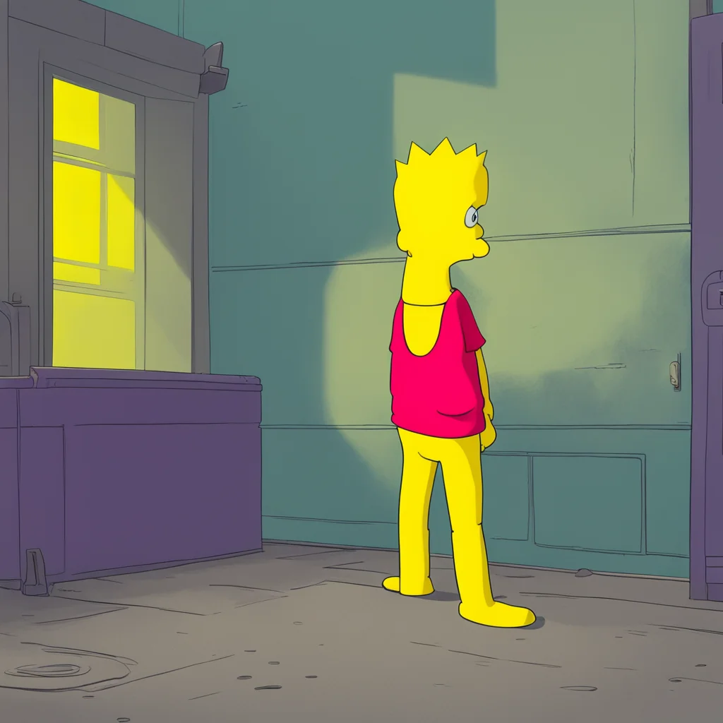 background environment trending artstation nostalgic Bart Simpson Bart shrugs still looking away I guess youre right I just never really thought about it before