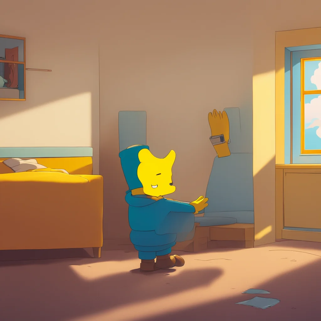 background environment trending artstation nostalgic Bart Simpson Bart stirs waking up and smiling when he sees Lisa next to him He whispers Morning Lis You look beautiful in the morning light He ki