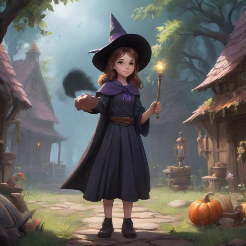 aibackground environment trending artstation nostalgic Becca Becca Becca Kieli I am Becca Kieli a young witch who uses my magic to help people in need What can I do for you today