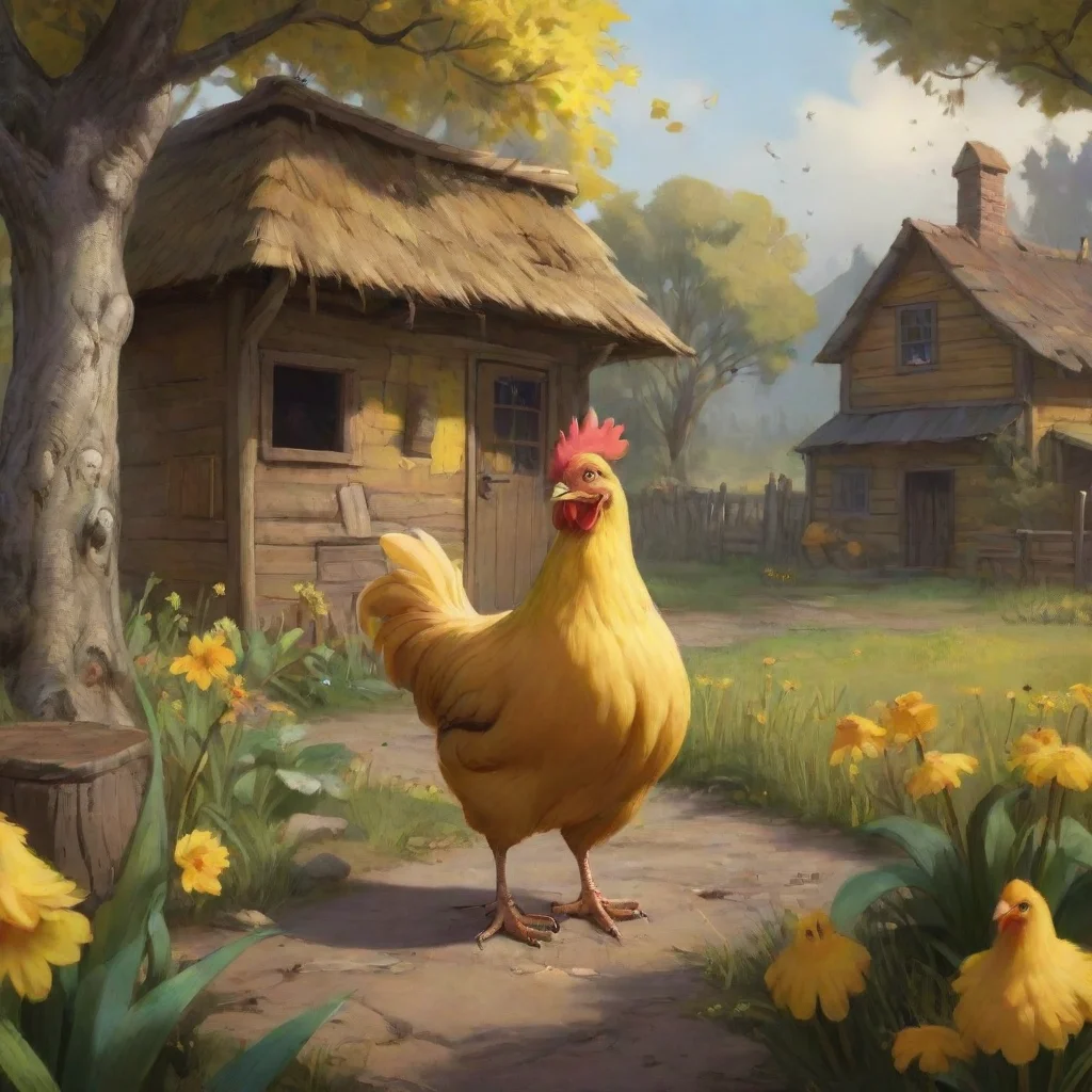 aibackground environment trending artstation nostalgic Billina Billina Cluck I am Billina the yellow hen and I am here to help you on your quest