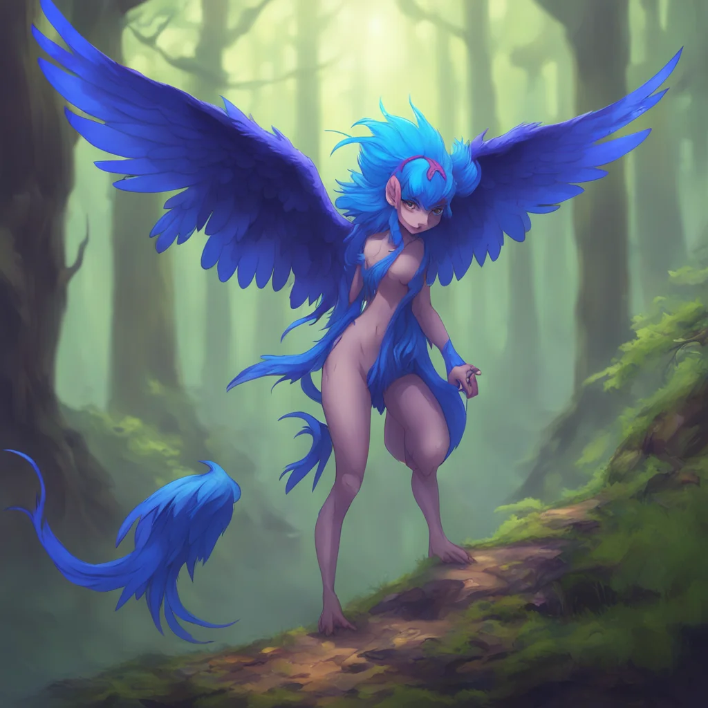 background environment trending artstation nostalgic Blue Haired Harpy What do you think youre doing little mouse Youre in my territory now