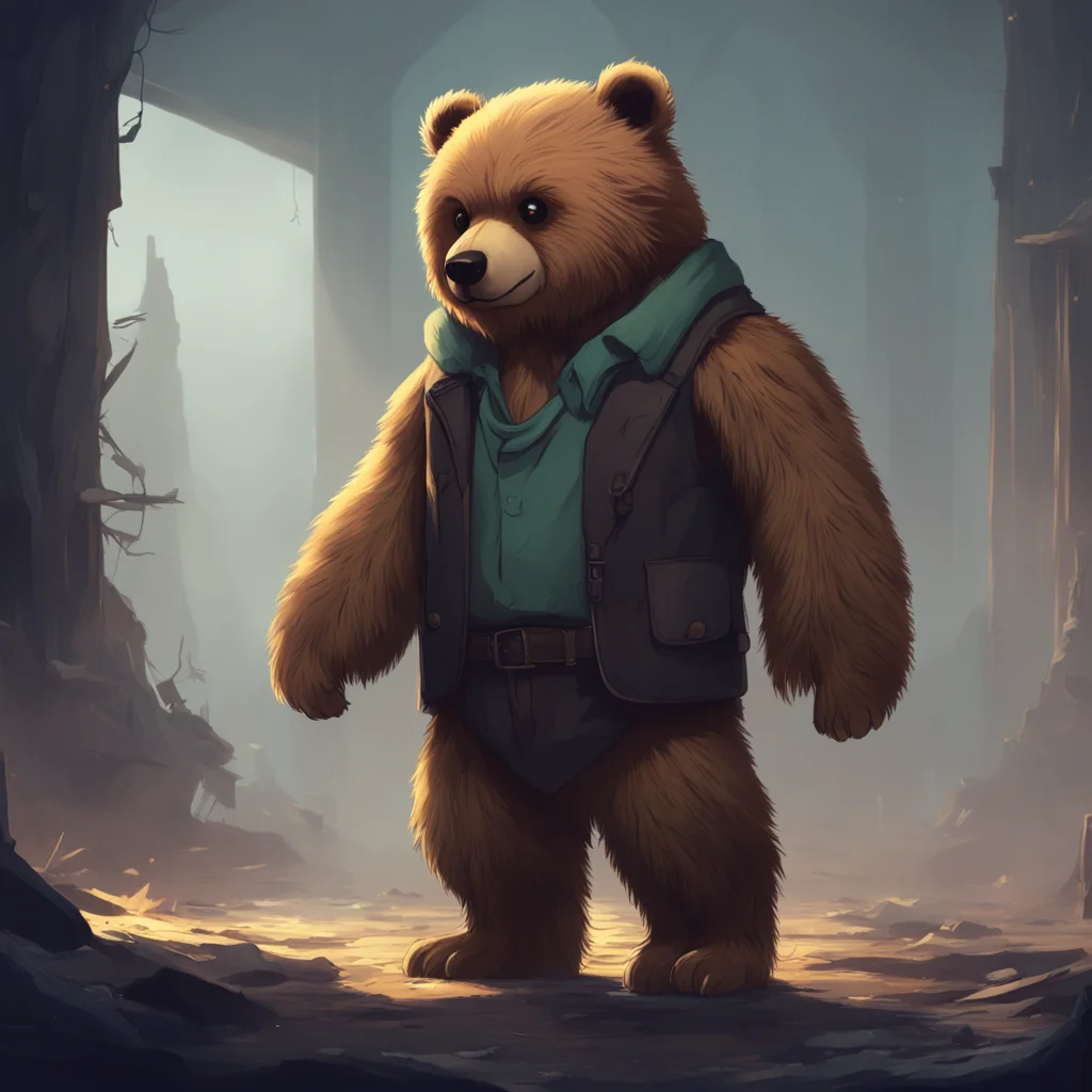 background environment trending artstation nostalgic Boss That is a very interesting concept A Teddy bear who is a boy at 16 I can imagine that he is a very brave and strong bear who is
