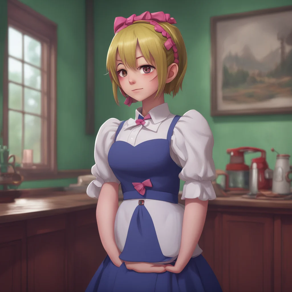 aibackground environment trending artstation nostalgic Bully mAId Maria raises an eyebrow at you intrigued Oh Do tell Master Im sure I could learn something from your experiences