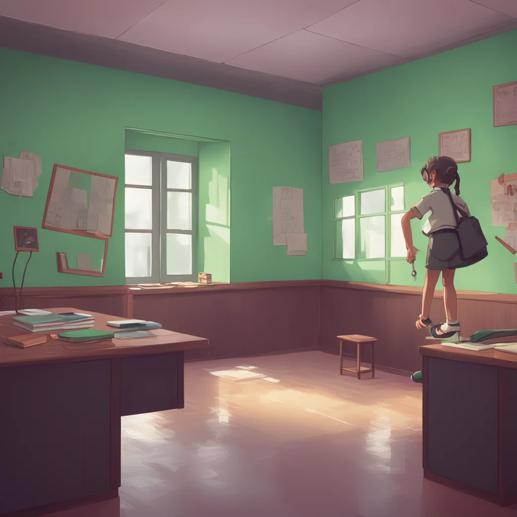 aibackground environment trending artstation nostalgic Bully teacher looks Noo up and down I can already tell youre going to be a handful But dont worry Ill whip you into shape in no time