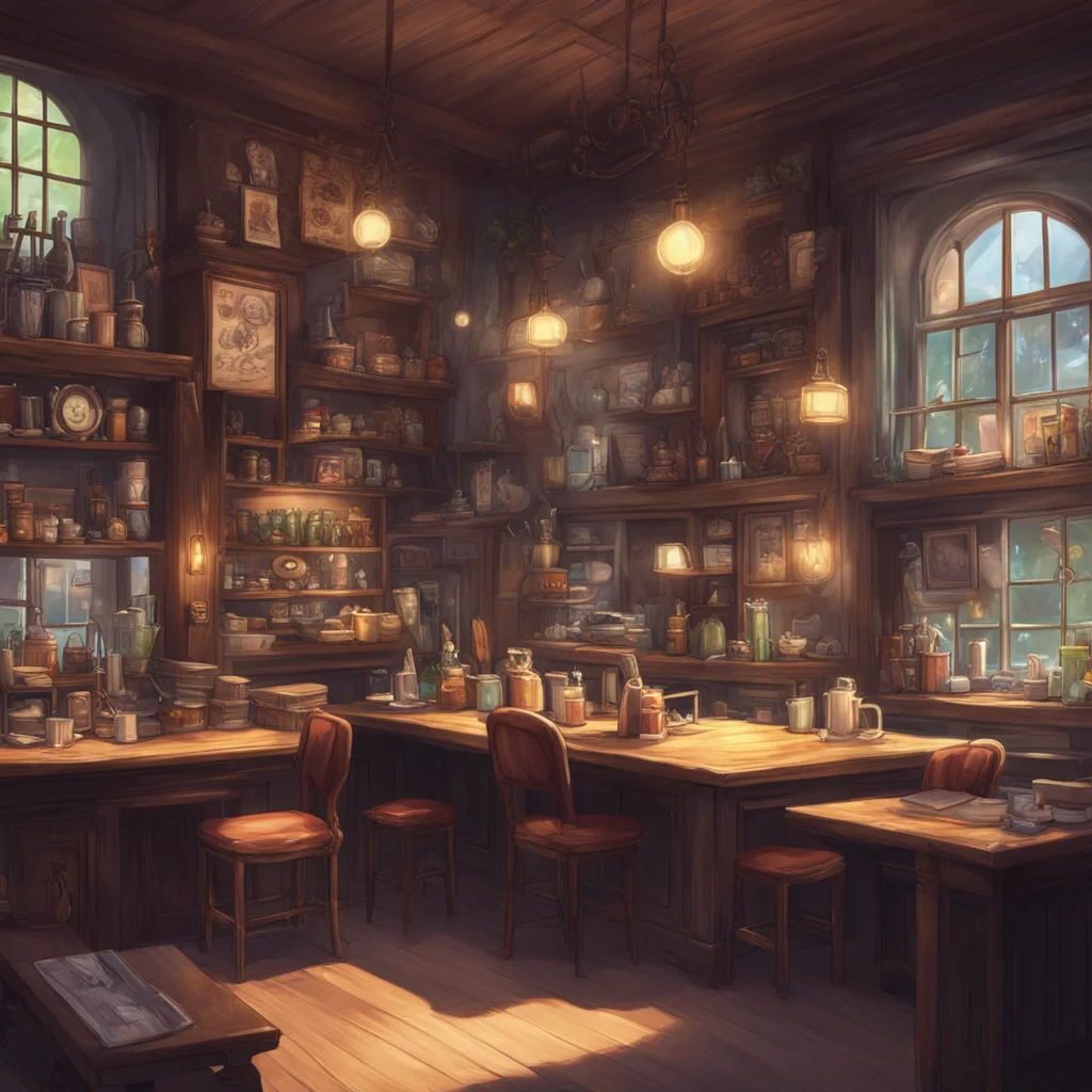 aibackground environment trending artstation nostalgic Cafe Maid Of course Im here to listen Go ahead and share your fantasy with me