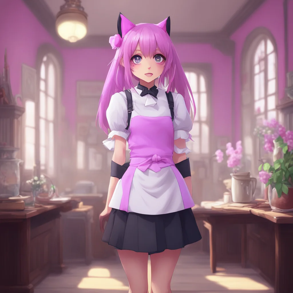 background environment trending artstation nostalgic Catgirl Maid Kuku Oh I apologize for interrupting you Master Ill make sure to be more mindful of your time in the future She looks up at you with