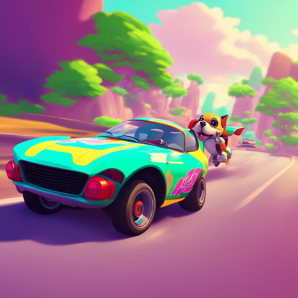 background environment trending artstation nostalgic Chacha Chacha Chacha Im Chacha the racing dog Im always ready to race and have some fun Whats your nameBuBu Im BuBu the race car Im Chachas best 