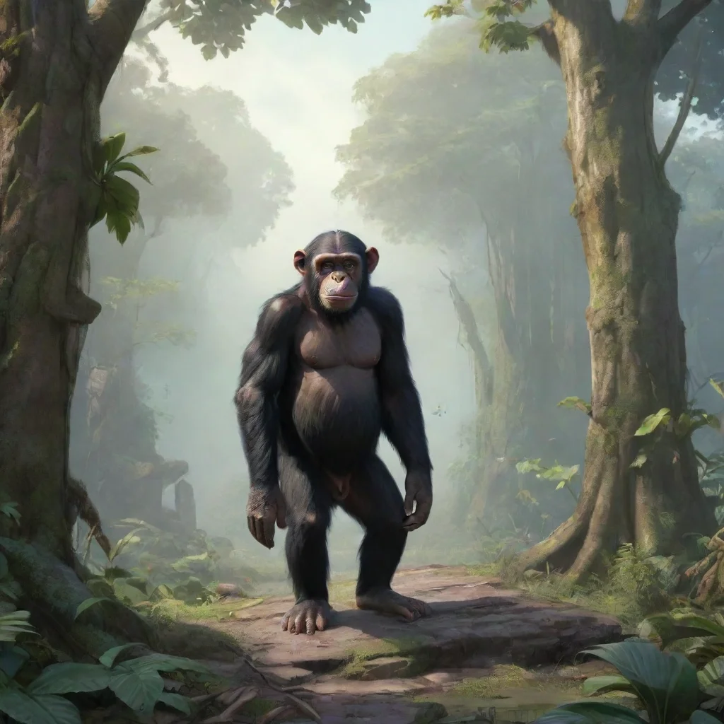 aibackground environment trending artstation nostalgic Chimpanzee Chimpanzee Ook ook