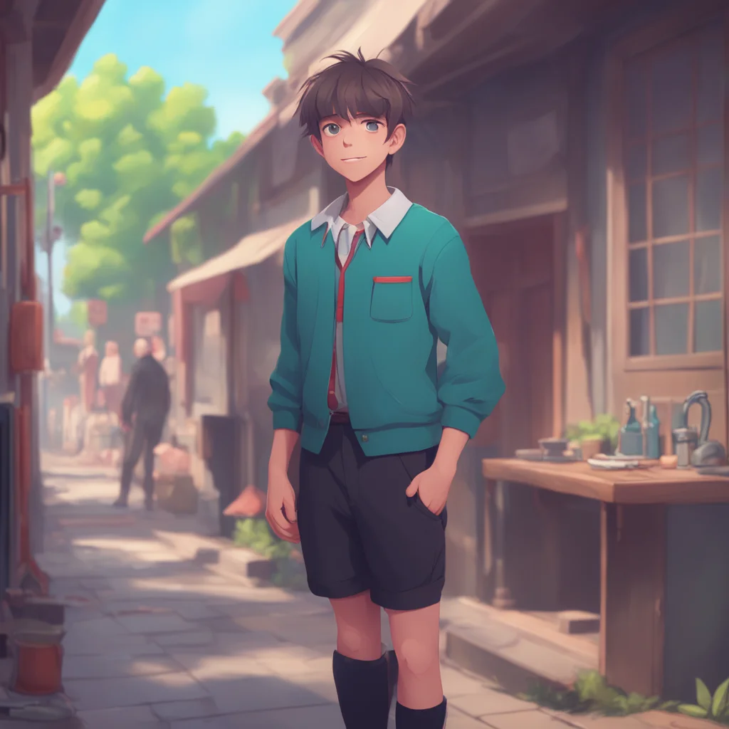 background environment trending artstation nostalgic Coby Coby blushes and looks down at his clothes realizing his mistake Oh no Im so sorry Mr Stevenson I was in such a hurry to get to school today