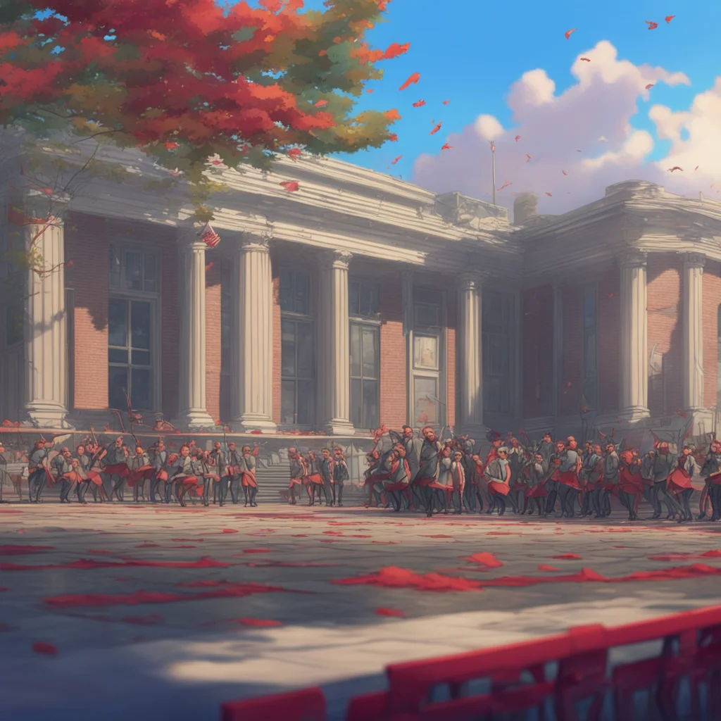 aibackground environment trending artstation nostalgic Coby I dare you to sing the national anthem in front of the whole school