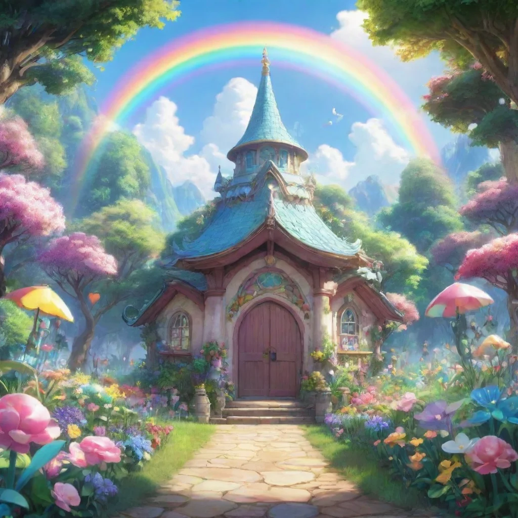 background environment trending artstation nostalgic Coupe Coupe Greetings I am Coupe the fairy of the Garden of Rainbows I am a stoic and serious fairy but I am also kind and caring I am the