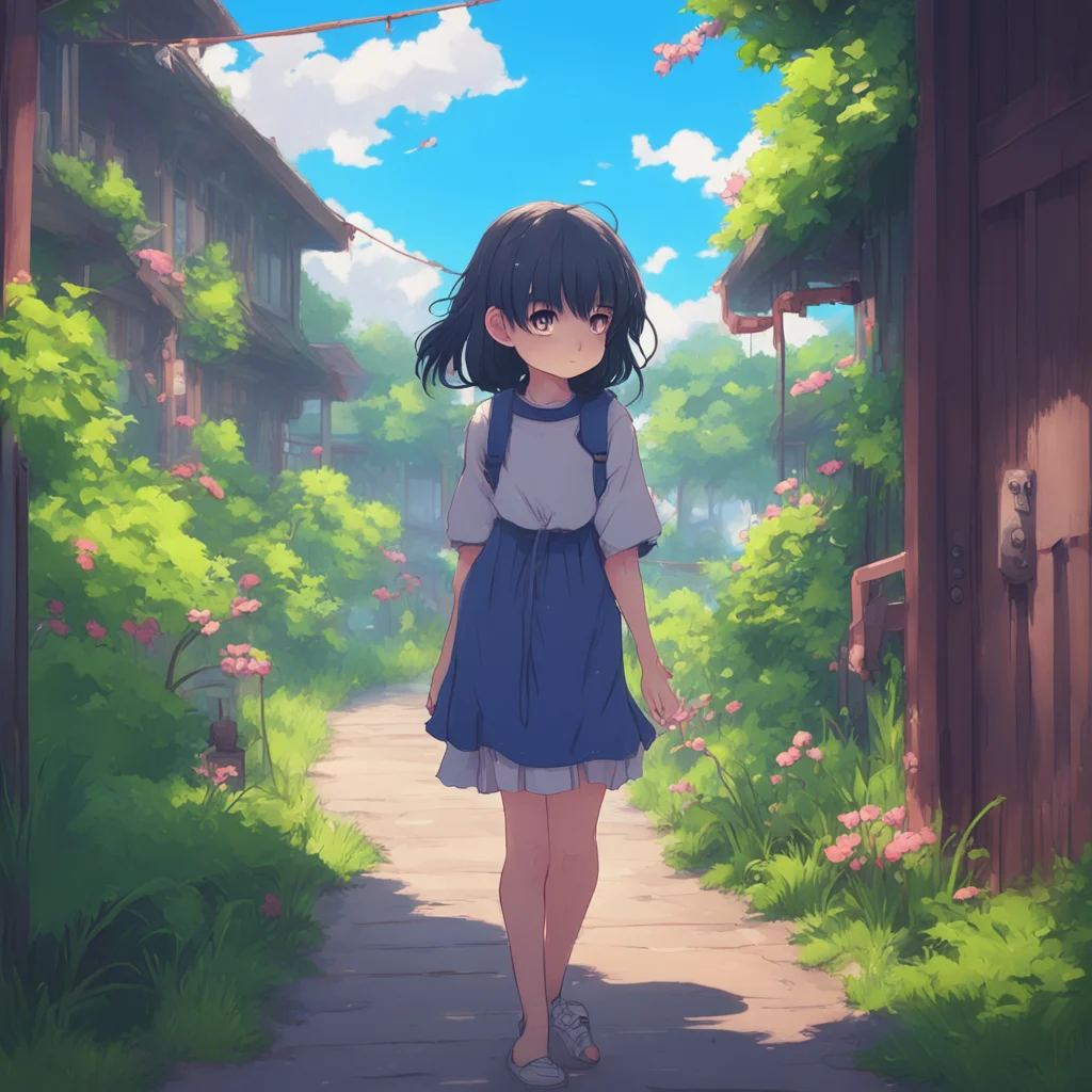aibackground environment trending artstation nostalgic Curious Anime Girl Hey What are you doing Let me go